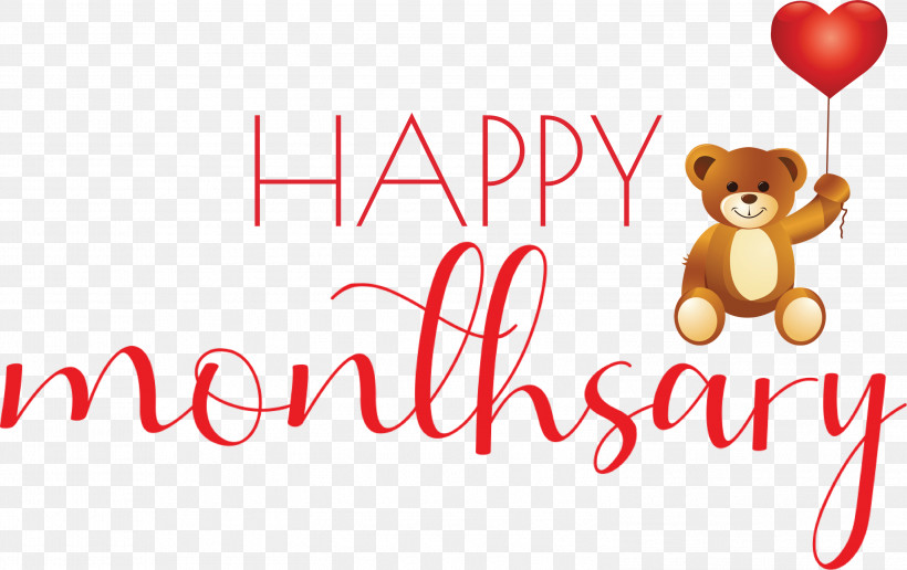 Happy Monthsary, PNG, 2999x1889px, Happy Monthsary, Bears, Greeting, Greeting Card, Logo Download Free