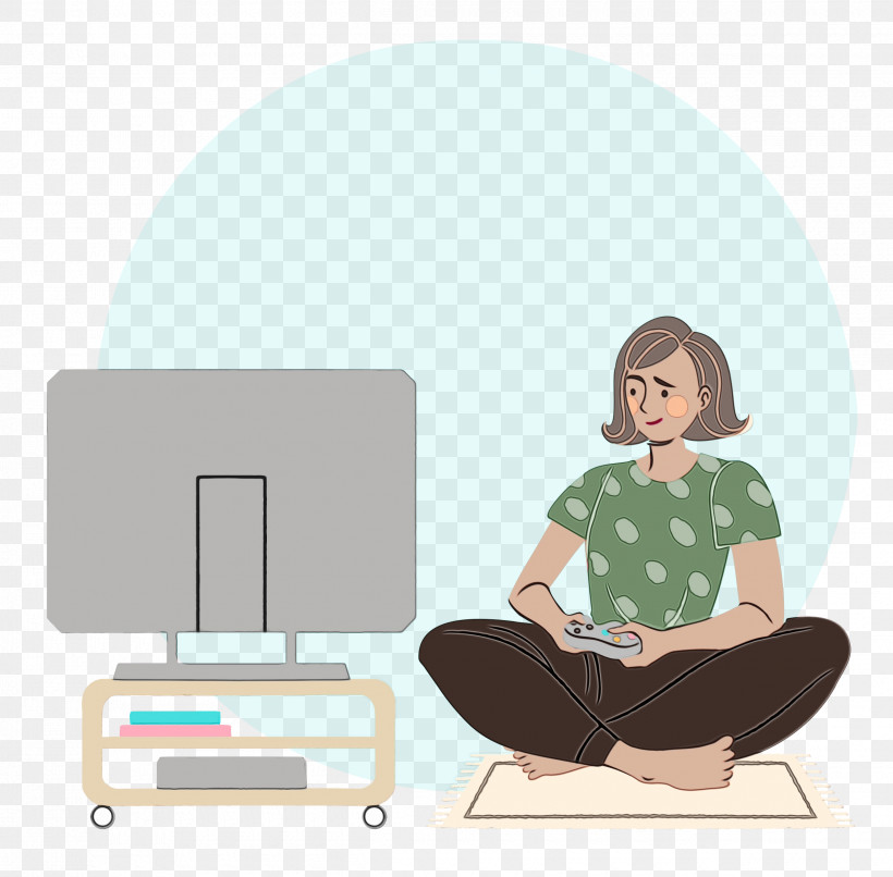 Furniture Sitting Cartoon Meter Behavior, PNG, 2500x2458px, Playing Video Games, Behavior, Cartoon, Furniture, Human Download Free