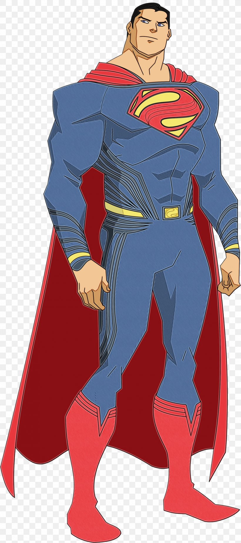 Superman Illustration Outerwear Cartoon Electric Blue, PNG, 1600x3607px, Superman, Cartoon, Costume, Electric Blue, Fictional Character Download Free