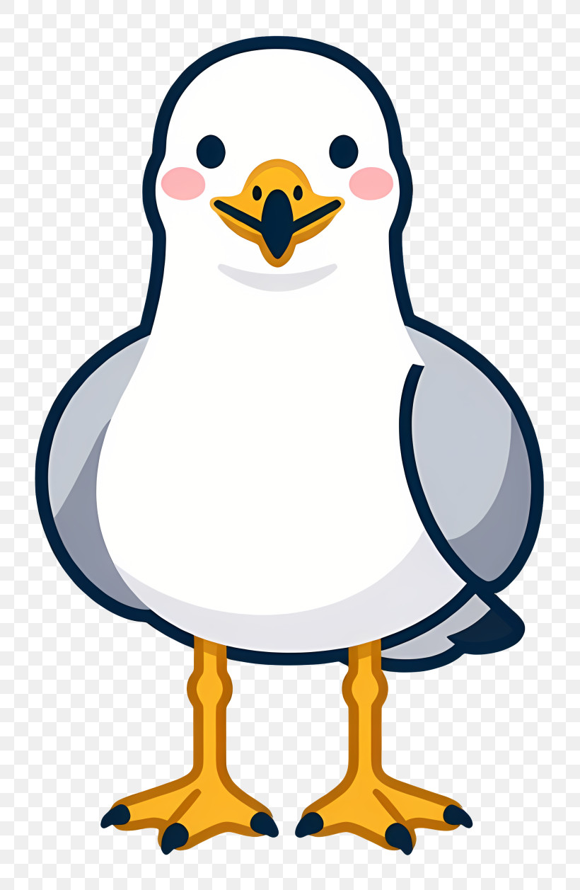 Cute Seagull Cartoon PNG