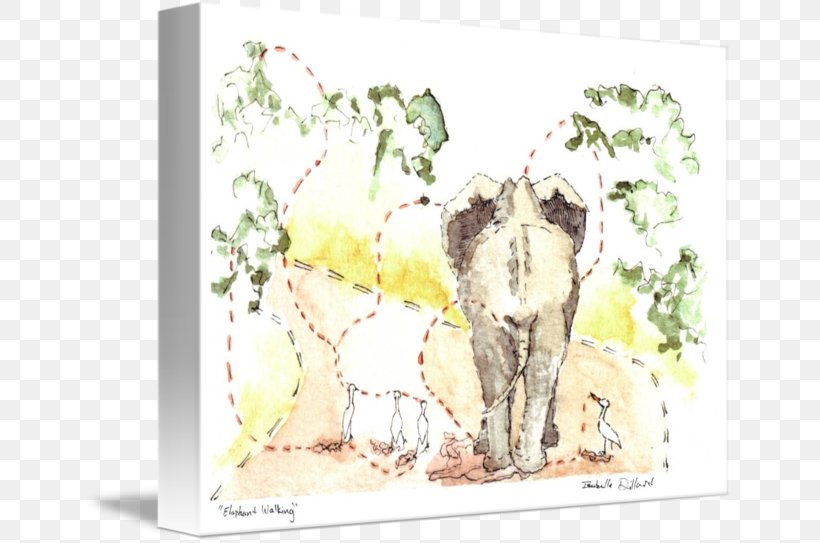 Indian Elephant Drawing Watercolor Painting Animal, PNG, 650x543px, Elephant, Animal, Art, Asian Elephant, Canidae Download Free