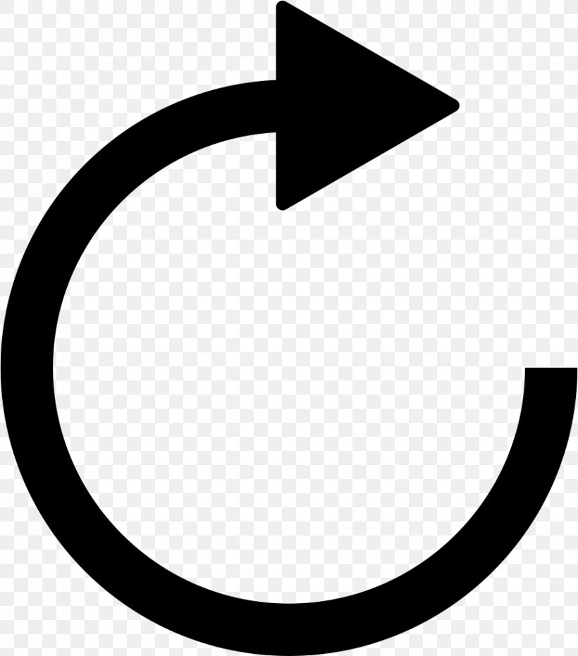 Reset Icon, PNG, 864x981px, Cdr, Area, Black And White, Computer Font, Crescent Download Free
