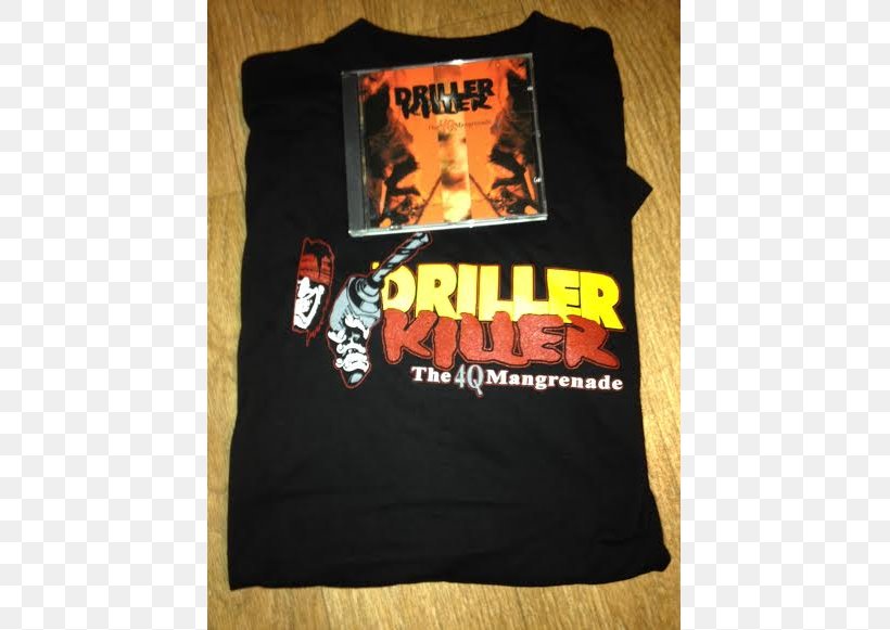 The 4Q Mangrenade Driller Killer T-shirt Compact Disc Sleeve, PNG, 581x581px, Tshirt, Artist, Brand, Compact Disc, Outerwear Download Free