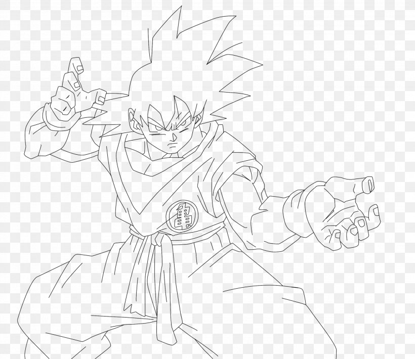 Goku Line Art Drawing Sketch, PNG, 2308x2000px, Watercolor, Cartoon, Flower, Frame, Heart Download Free