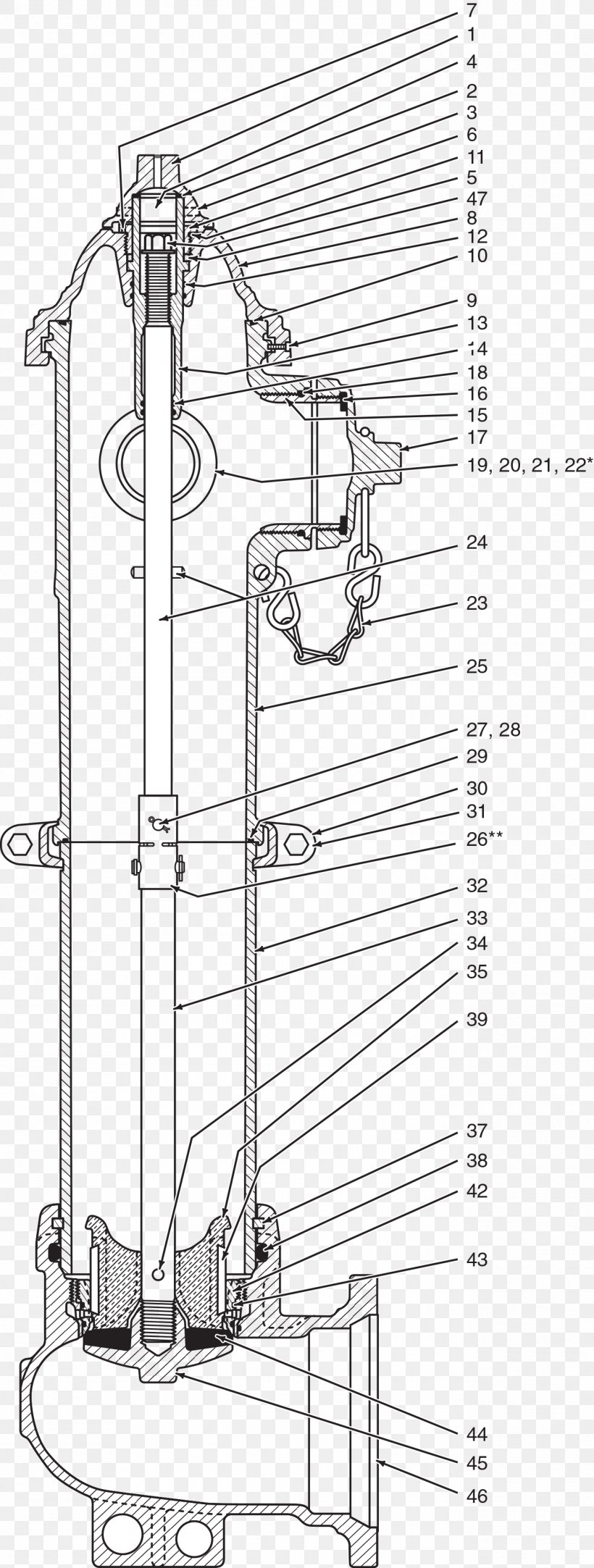 Fire Hydrant Wiring Diagram Technical Drawing, PNG, 1295x3420px, Fire Hydrant, Area, Artwork, Auto Part, Black And White Download Free