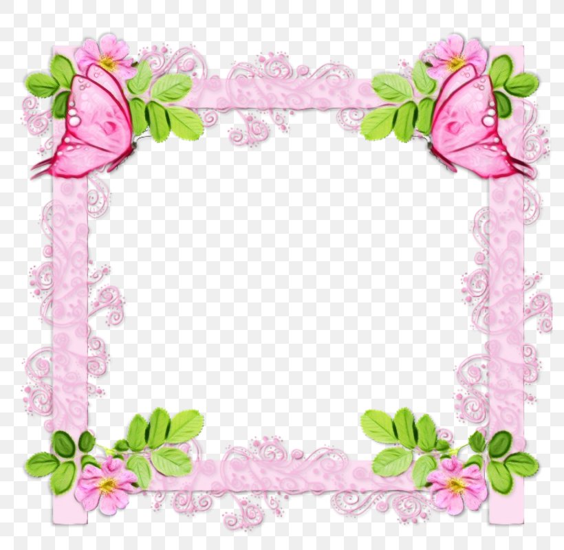 Pink Flower Frame, PNG, 800x800px, Picture Frames, Blossom, Borders And Frames, Drawing, Floral Design Download Free
