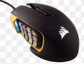 Computer Mouse - Computer Mouse Corsair Gaming Scimitar RGB Optical MOBA/MMO Mouse, USB (Yellow) Corsair Scimitar PRO RGB Corsair Scimitar RGB RGB Color Model PNG