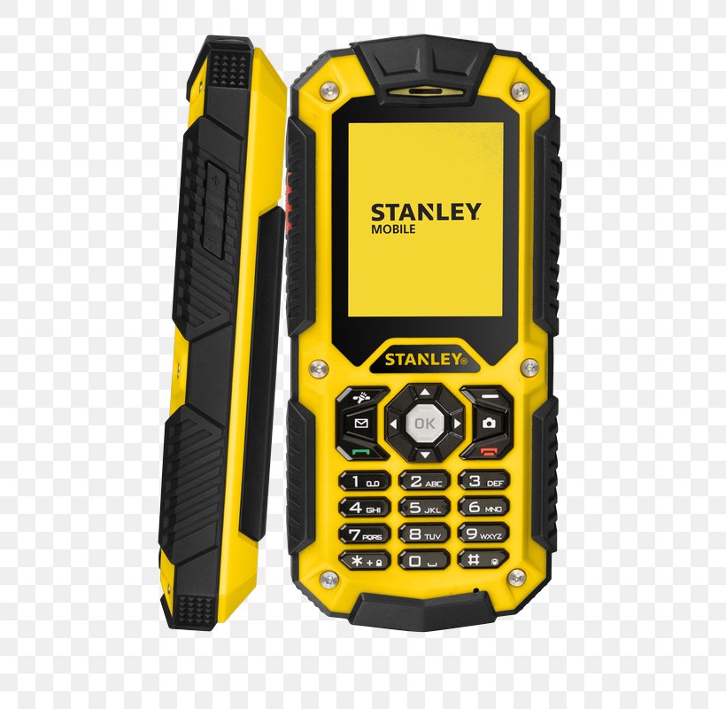 Stanley Hand Tools Telephone Stanley S-121 IP67 2G Feature Phone + Bluetooth Speaker Smartphone Fonerange Rugged 128, PNG, 800x800px, Stanley Hand Tools, Cellular Network, Communication Device, Dual Sim, Electronic Device Download Free