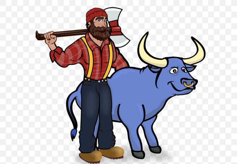 Paul Bunyan & Babe The Blue Ox Statues Clip Art Image, PNG, 611x566px, Paul Bunyan, Animation, Bison, Bovine, Bull Download Free