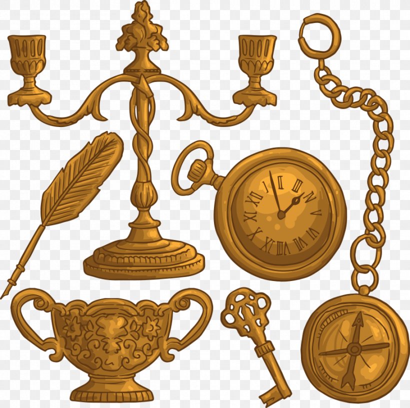 Gold Object Clock, PNG, 910x906px, Gold, Brass, Clock, Designer, Gratis Download Free
