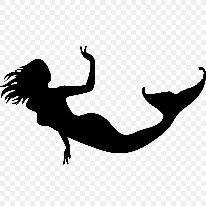 Silhouette Mermaid Photography Drawing Clip Art, PNG, 1200x1200px, Silhouette, Art, Artwork, Black And White, Drawing Download Free