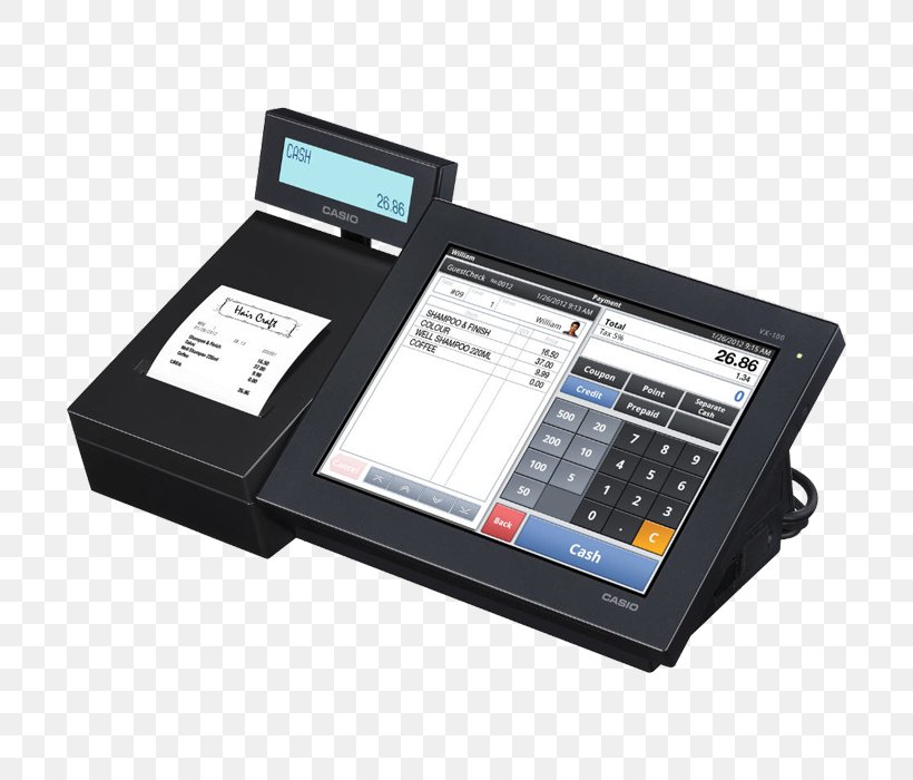 Point Of Sale Cash Register Casio Sales Touchscreen, PNG, 700x700px, Point Of Sale, Business, Cash Register, Casio, Customer Download Free