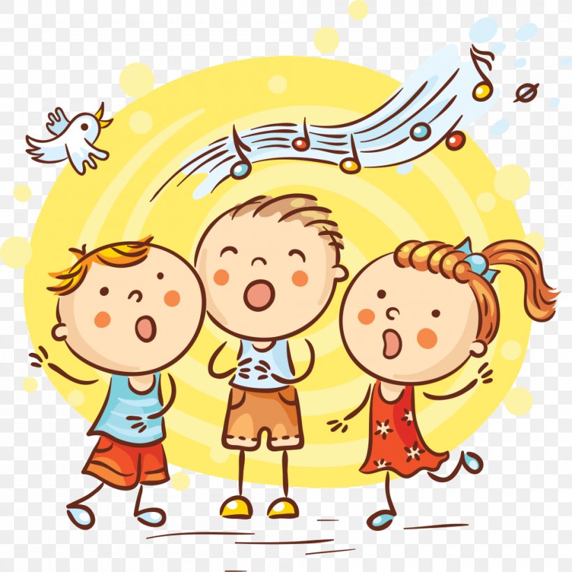 Song Royalty-free Cartoon Singing, PNG, 1000x1000px, Watercolor, Cartoon, Flower, Frame, Heart Download Free