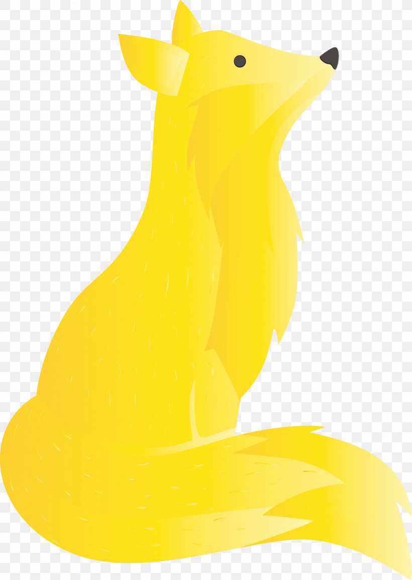 Yellow Animal Figure Wildlife Kangaroo Tail, PNG, 2130x3000px, Watercolor Fox, Animal Figure, Kangaroo, Paint, Tail Download Free