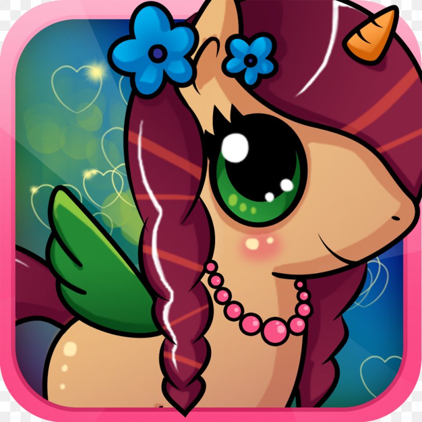 Pony Video Game Robot Unicorn Attack, PNG, 1024x1024px, Watercolor, Cartoon, Flower, Frame, Heart Download Free
