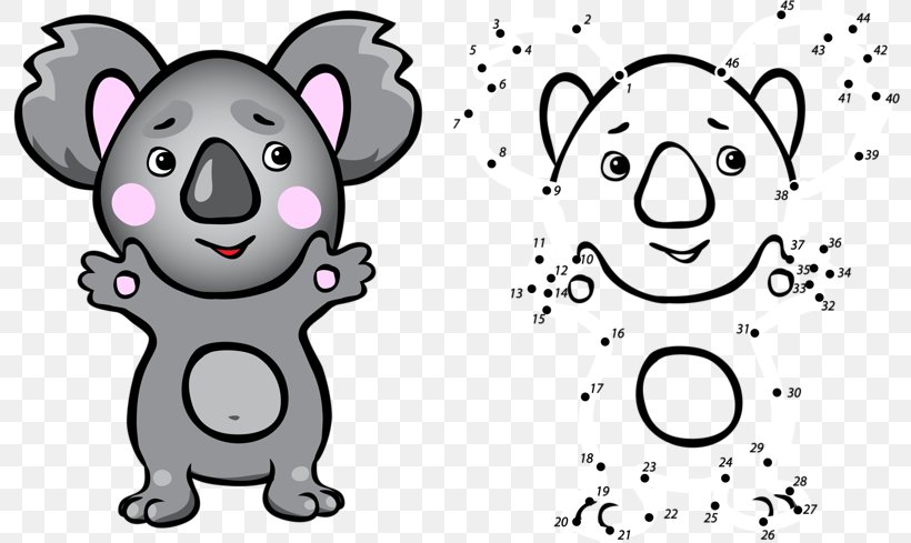 Koala Coloring Book Drawing Cartoon Illustration, PNG, 800x489px, Koala, Animal Figure, Bear, Black, Black And White Download Free