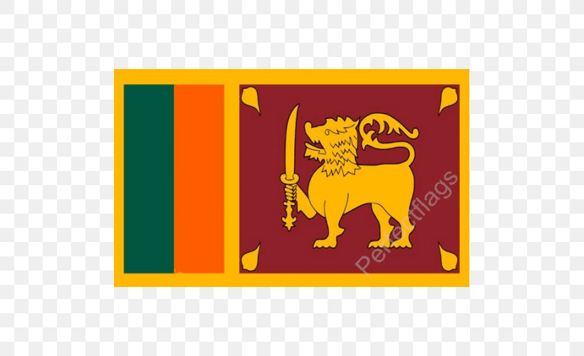 Flag Of Sri Lanka National Flag Kingdom Of Sitawaka, PNG, 500x500px, Sri Lanka, Area, Cartoon, Country, Flag Download Free