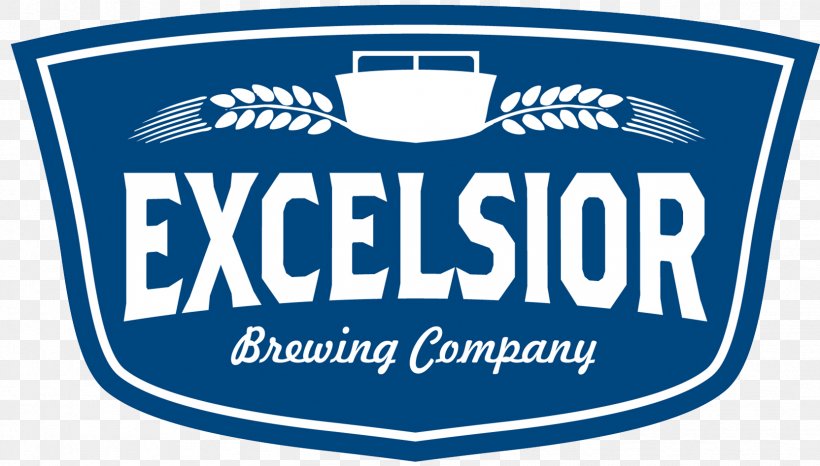 Excelsior Brewing Company Logo Beer Brewing Grains & Malts Brewery, PNG, 1664x947px, Logo, Area, Beer, Beer Brewing Grains Malts, Blue Download Free