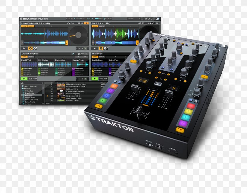 Traktor Native Instruments Audio Mixers DJ Controller DJ Mixer, PNG, 4642x3618px, Watercolor, Cartoon, Flower, Frame, Heart Download Free