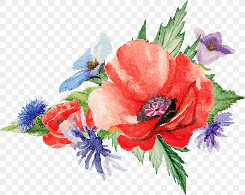 Watercolor: Flowers Poppy Art Painting, PNG, 2819x2251px, Watercolor Flowers, Annual Plant, Art, Artificial Flower, Color Download Free