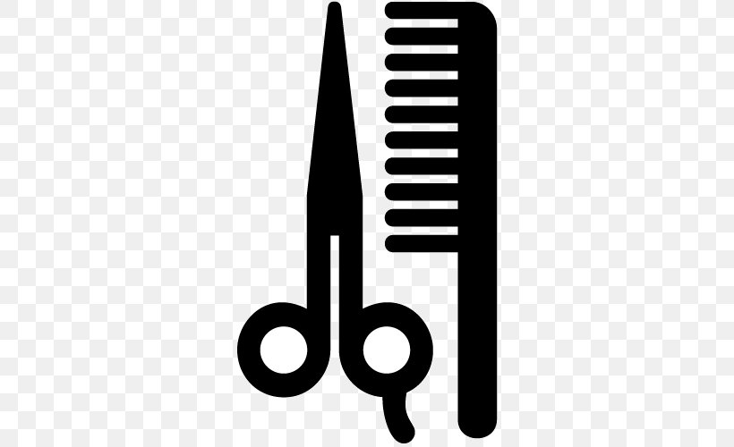Comb Cosmetologist Scissors Hairstyle Barber, PNG, 500x500px, Comb, Barber, Beauty Parlour, Black And White, Brand Download Free