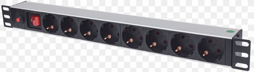 Power Strips & Surge Suppressors Schuko AC Power Plugs And Sockets Schutzkontakt Power Distribution Unit, PNG, 2000x569px, 19inch Rack, Power Strips Surge Suppressors, Ac Power Plugs And Sockets, Cable Management, Circuit Breaker Download Free