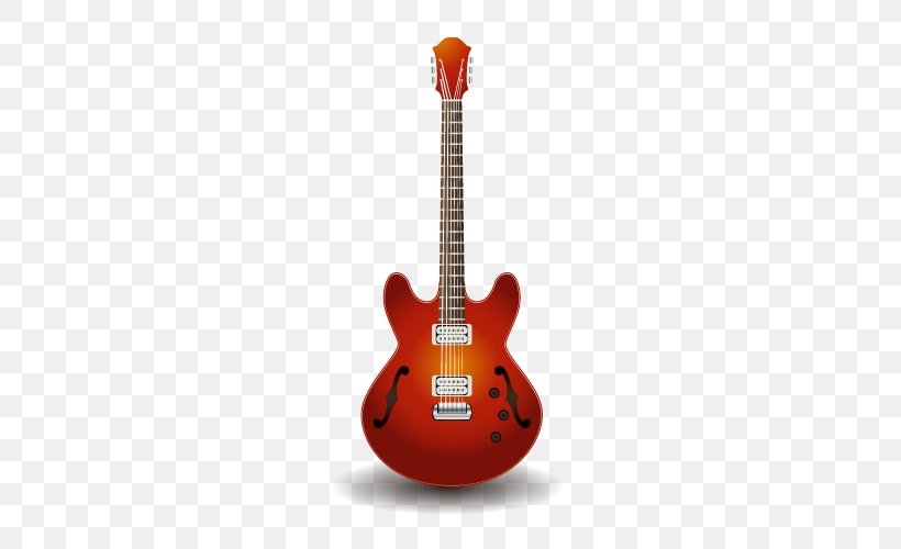 Electric Guitar Epiphone Dot Acoustic Guitar Bass Guitar, PNG, 500x500px, Watercolor, Cartoon, Flower, Frame, Heart Download Free