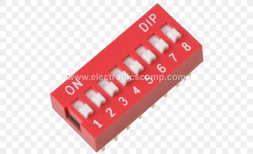 Electronic Component DIP Switch Electrical Switches Electronics Dual In-line Package, PNG, 500x500px, Electronic Component, Arduino, Atmel Avr, Contact Resistance, Dip Switch Download Free