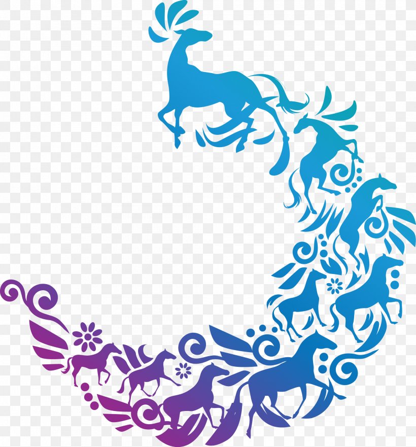 Horse Download Euclidean Vector, PNG, 2112x2270px, Horse, Area, Art, Blue, Border Download Free