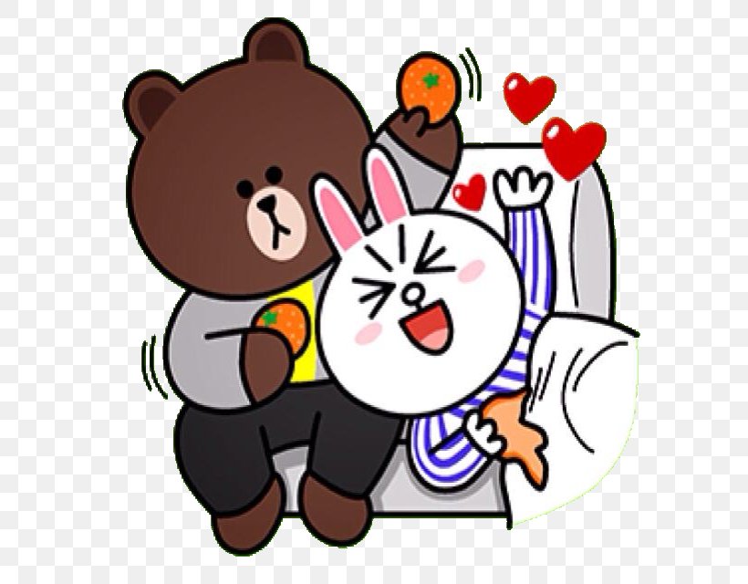 Line Friends Sticker LINE BROWN FARM Wall Decal, PNG, 617x640px, Watercolor, Cartoon, Flower, Frame, Heart Download Free