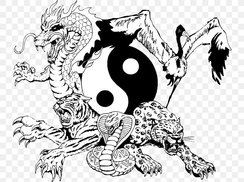 Shaolin Monastery Five Animals Kenpō Shaolin Kung Fu Chinese Martial Arts, PNG, 736x613px, Shaolin Monastery, Art, Artwork, Black And White, Chinese Martial Arts Download Free