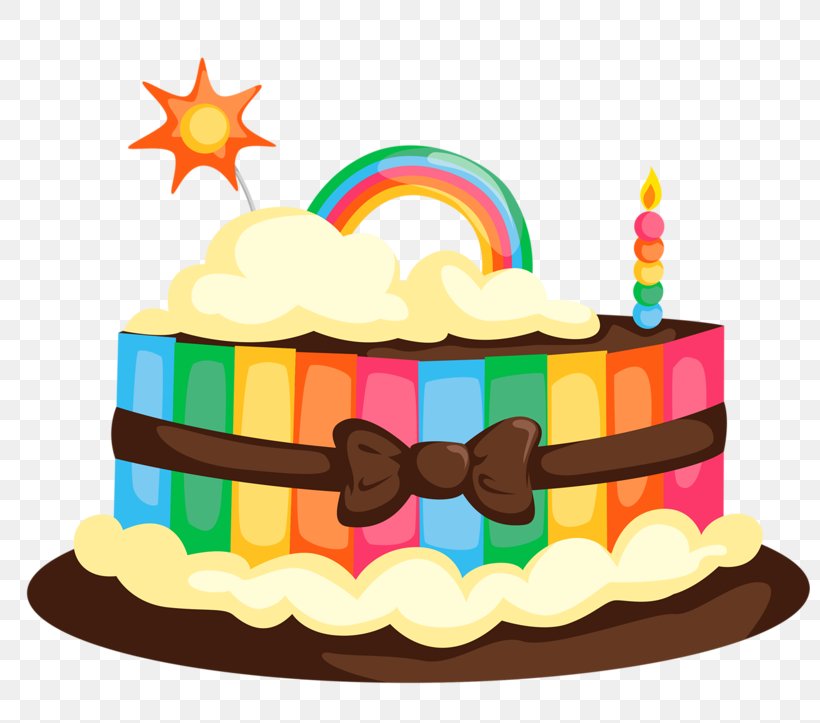 Cartoon cake illustration with candle Vector PNG - Similar PNG