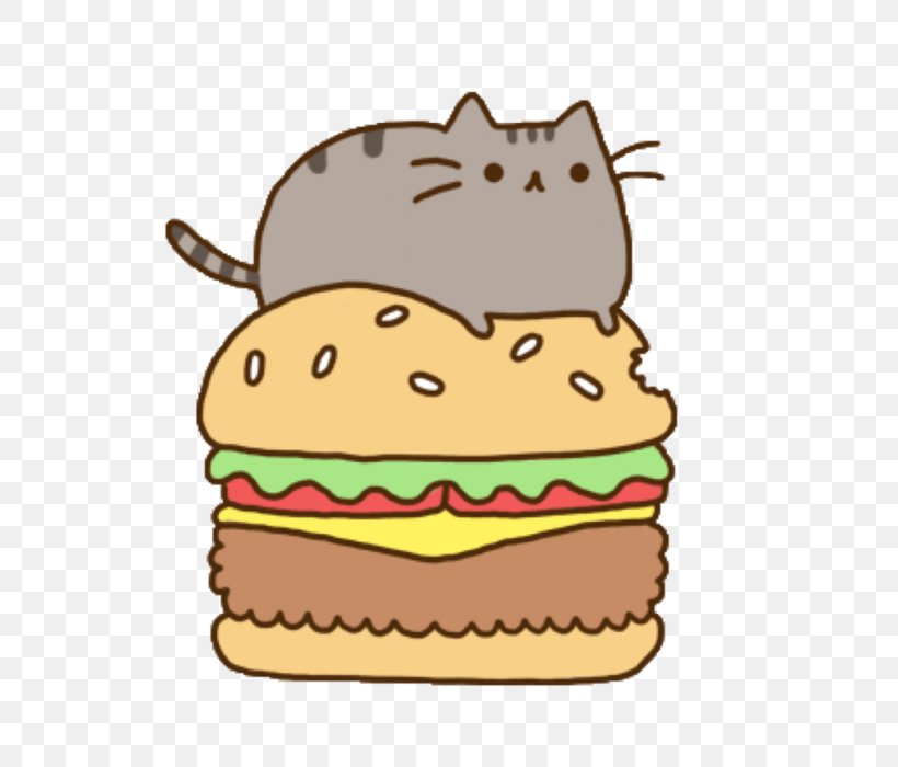 Hamburger Cheeseburger Pusheen Cat Fast Food, PNG, 700x700px, Hamburger, Artwork, Burger King, Cat, Cheeseburger Download Free