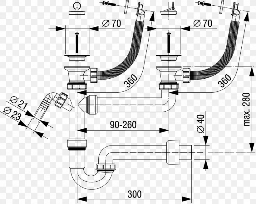 Trap Sink Pipe Toilet, PNG, 1000x801px, Trap, Area, Auto Part, Black And White, Diagram Download Free