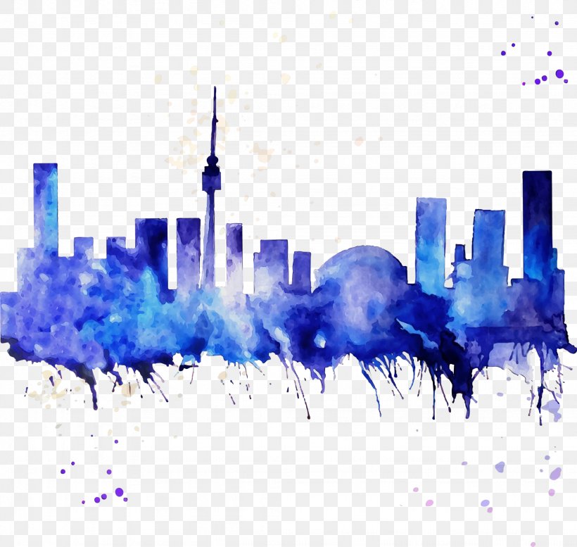 City Skyline, PNG, 2048x1941px, Watercolor, City, Cityscape, Computer, Human Settlement Download Free