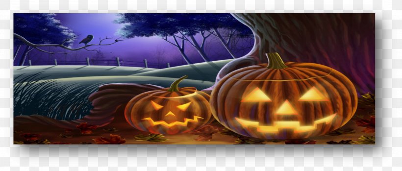 Jack-o'-lantern Halloween Still Life Pumpkin, PNG, 2483x1059px, Halloween, Calabaza, Cucurbita, Holiday, Jack O Lantern Download Free