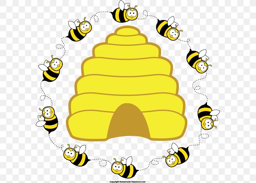 Beehive Honeycomb Clip Art, PNG, 591x587px, Bee, Beehive, Beekeeper, Bumblebee, Colony Download Free