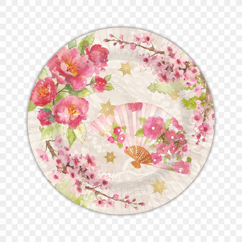 Paper Plate Kitchen Party Tableware, PNG, 1200x1200px, Paper, Blossom, Cherry Blossom, Cut Flowers, Dessert Download Free