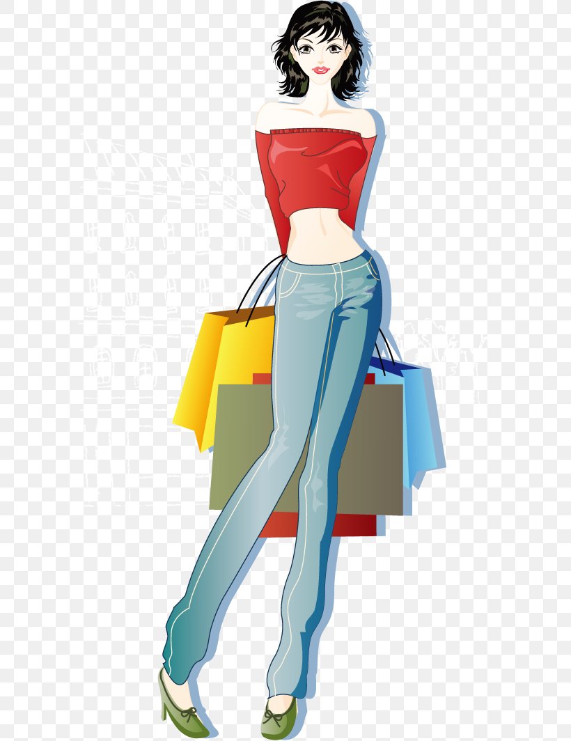 Shopping Woman Bag Illustration, PNG, 600x1064px, Watercolor, Cartoon, Flower, Frame, Heart Download Free