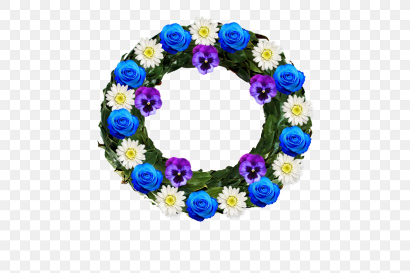 Floral Design Wreath Cut Flowers Cobalt Blue, PNG, 522x545px, Floral Design, Blue, Cobalt, Cobalt Blue, Cut Flowers Download Free