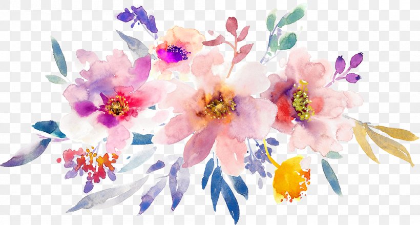 Watercolour Flowers Floral Design Watercolor Painting, PNG, 1000x536px, Watercolour Flowers, Art, Artificial Flower, Blossom, Branch Download Free