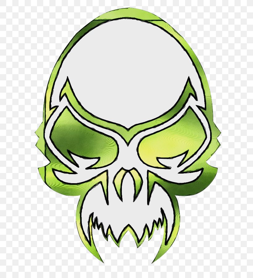 Skull Symbol, PNG, 636x900px, Watercolor, Calavera, Devil, Green, Paint Download Free