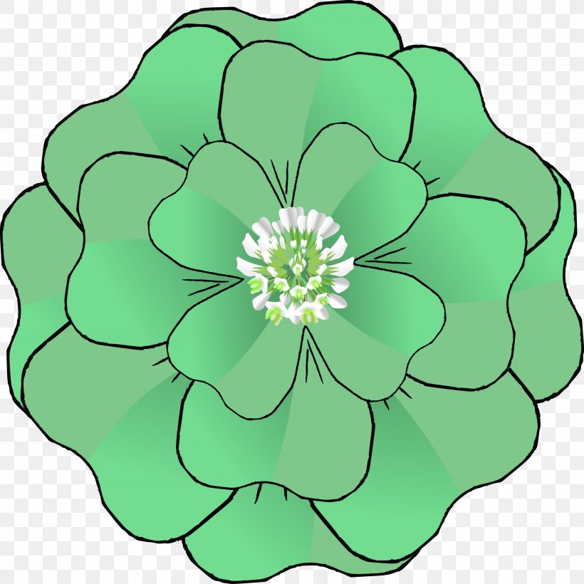 Four-leaf Clover Green Clip Art, PNG, 4000x4003px, Fourleaf Clover, Annual Plant, Clover, Cut Flowers, Flora Download Free