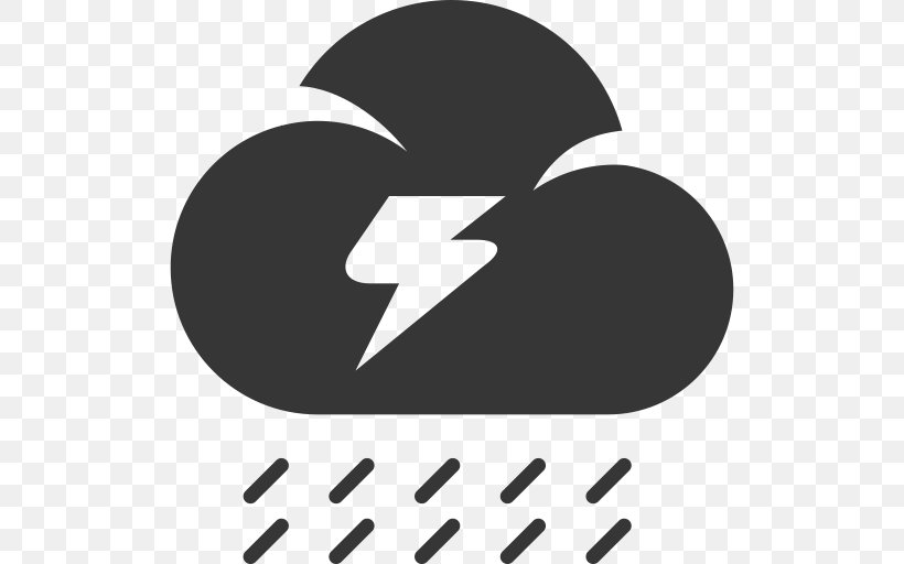 Cloud Thunderstorm Lightning Rain, PNG, 512x512px, Cloud, Black And White, Brand, Hail, Lightning Download Free
