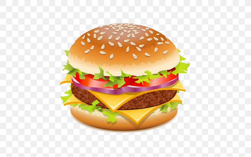Hamburger Cheeseburger Fast Food Clip Art, PNG, 512x512px, Hamburger, American Food, Big Mac, Breakfast Sandwich, Buffalo Burger Download Free