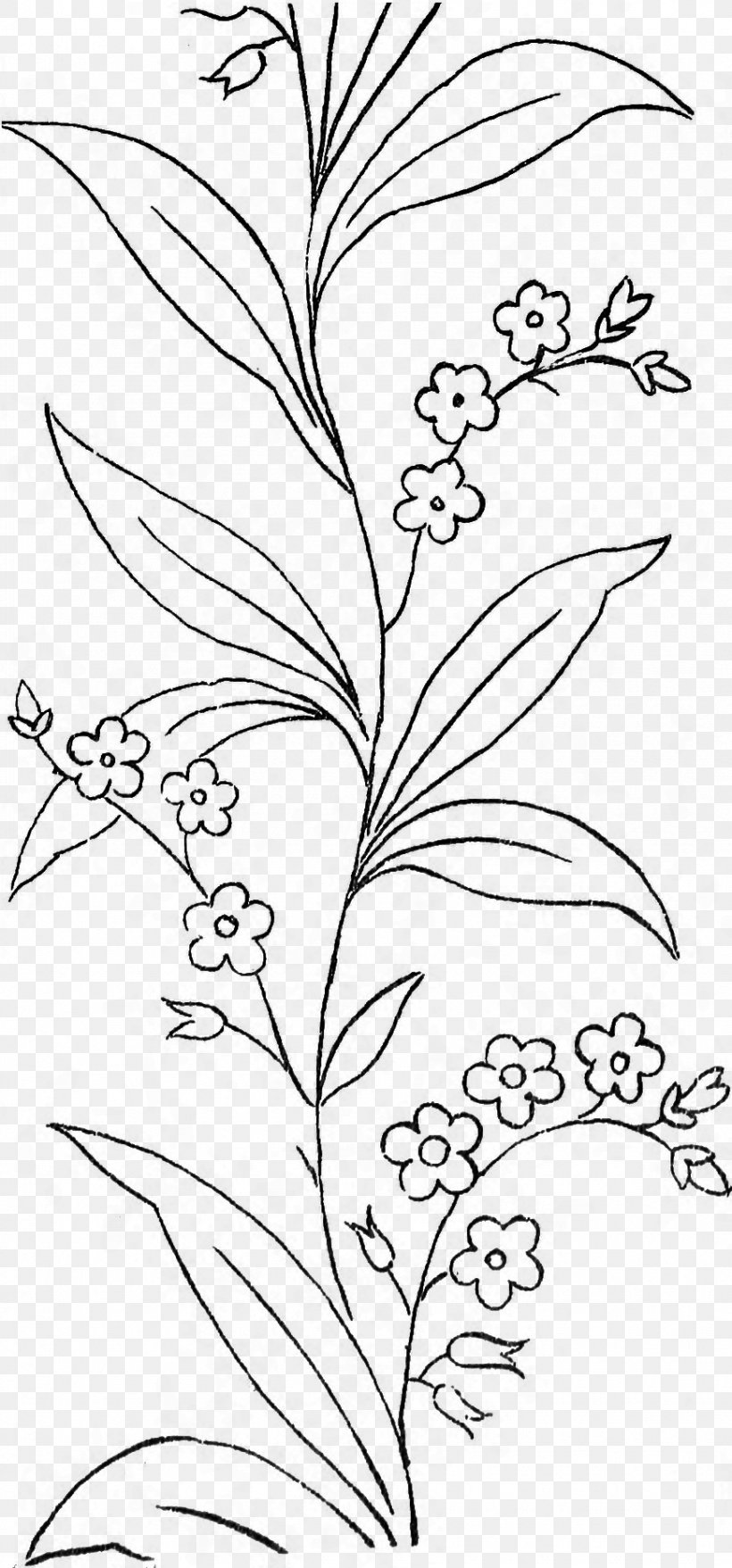 Black And White Leaf Line Art Drawing Coloring Book, PNG, 870x1865px, Black And White, Area, Art, Branch, Coloring Book Download Free