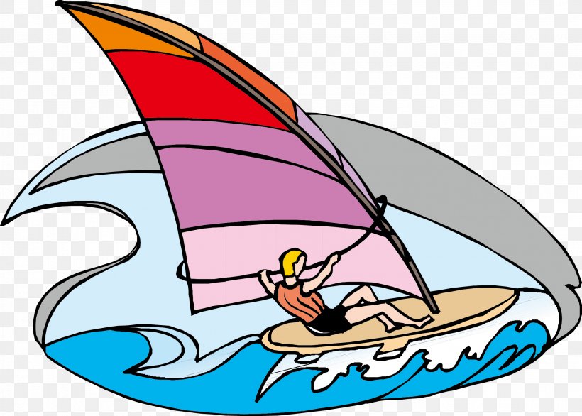 Windsurfing Sport Clip Art, PNG, 2299x1644px, Windsurfing, Area, Artwork, Boat, Boating Download Free