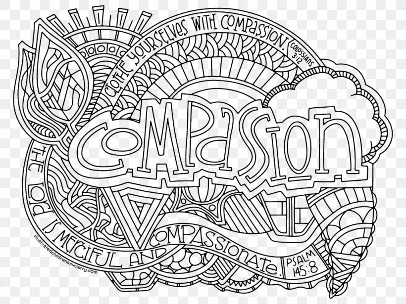 Coloring Book Compassion Drawing Child Doodle, PNG, 1024x768px, Coloring Book, Area, Art, Artwork, Black And White Download Free
