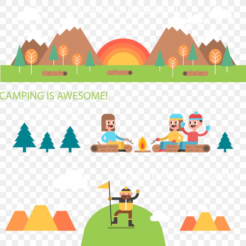 Creative Camping Banner Vector Material, PNG, 1800x1800px, Camping, Area, Bonfire, Cartoon, Clip Art Download Free