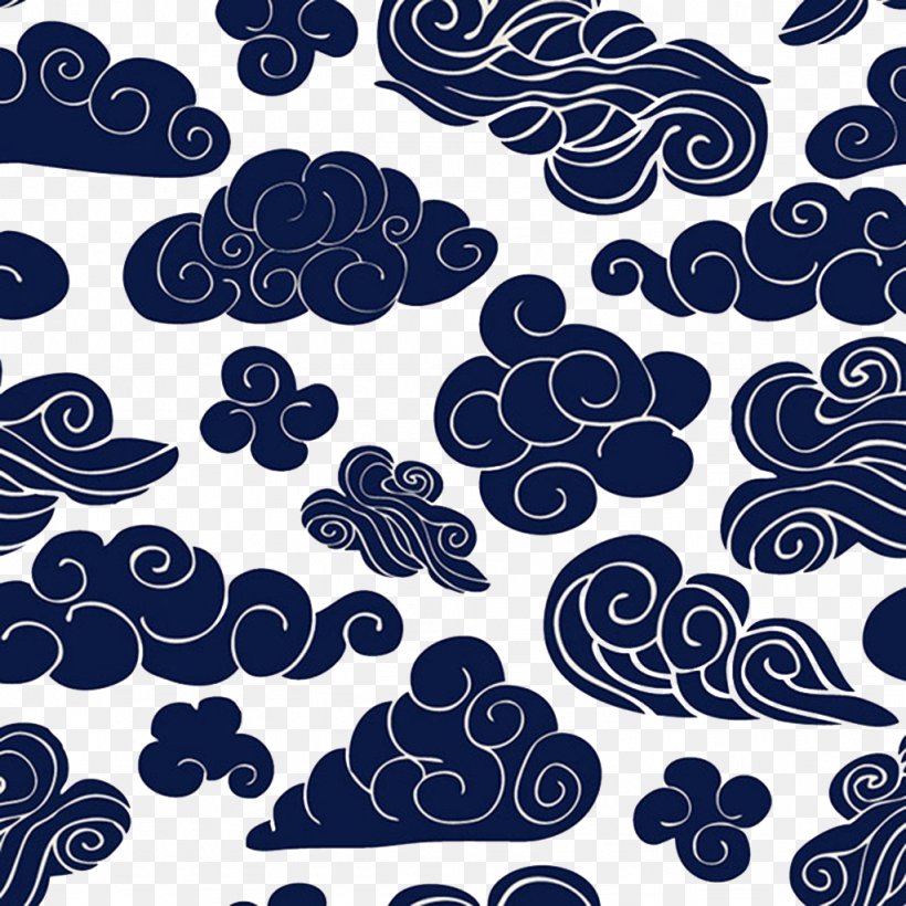 Cloud Sky, PNG, 1024x1024px, Cloud, Black And White, Blue, Blue And White Porcelain, Cobalt Blue Download Free